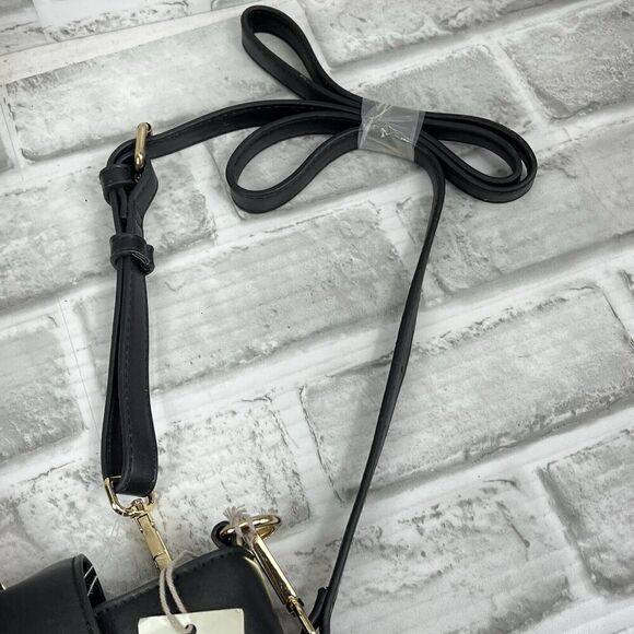 A New Day Black Crossbody Satchel Bag Purse Adjustable Strap and Twilly Scarf - Picture 9 of 13